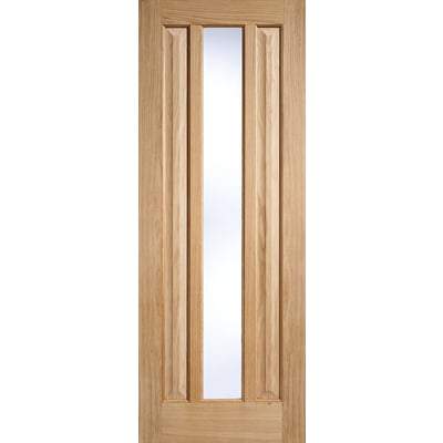 Oak Kilburn 1 Glazed Clear Light Panel Un-Finished Internal Door - All Sizes-LPD Doors-Ultra Building Supplies