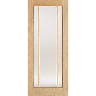 Oak Lincoln 3 Glazed Clear Light Panel Un-Finished Internal Door - All Sizes-LPD Doors-Ultra Building Supplies