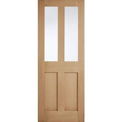 Oak London 2 Glazed Clear Light Panels Un-Finished Internal Door - All Sizes-LPD Doors-Ultra Building Supplies
