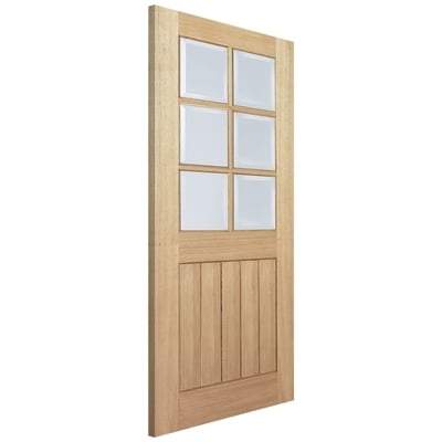 Oak Mexicano 6 Light Clear Bevelled Panel Un-Finished Internal Door - All Sizes-LPD Doors-Ultra Building Supplies