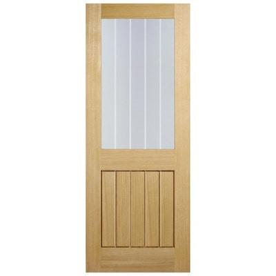 Oak Mexicano Half Light Glazed With Silkscreen Pre-Finished Internal Door - All Sizes-LPD Doors-Ultra Building Supplies