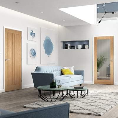 Oak Mexicano Pattern 10 Glazed Un-Finished Internal Door - All Sizes-LPD Doors-Ultra Building Supplies