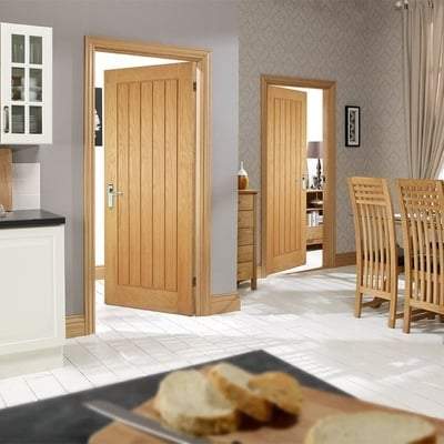 Oak Mexicano Vertical Panel Flush Pre-Finished Internal Door - All Sizes-LPD Doors-Ultra Building Supplies