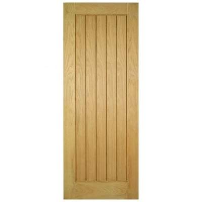 Oak Mexicano Vertical Panel Flush Un-Finished Internal Fire Door FD30 - All Sizes-LPD Doors-Ultra Building Supplies