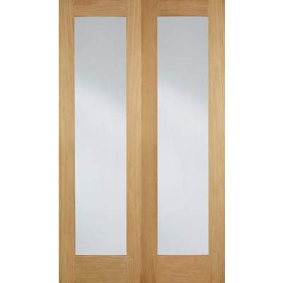 Oak Pattern 20 Glazed 2 Clear Light Panels Un-Finished Internal Door - All Sizes-LPD Doors-Ultra Building Supplies