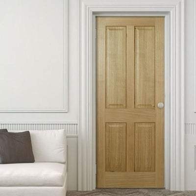 Oak Regency 4 Panel Pre-Finished Internal Fire Door - All Sizes-LPD Doors-Ultra Building Supplies