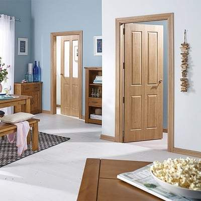 Oak Regency 4 Panel Un-Finished Internal Fire Door FD30 - All Sizes-LPD Doors-Ultra Building Supplies