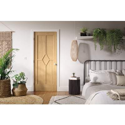 Oak Reims 5 Panel (Diamond) Pre-Finished Internal Door - All Sizes-LPD Doors-Ultra Building Supplies