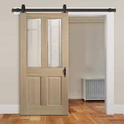 Oak Richmond 2 Glazed Clear Light Panels Pre-Finished Internal Door - All Sizes-LPD Doors-Ultra Building Supplies