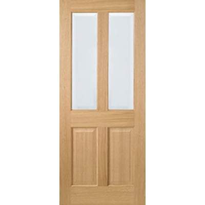 Oak Richmond 2 Glazed Clear Light Panels Pre-Finished Internal Door - All Sizes-LPD Doors-Ultra Building Supplies
