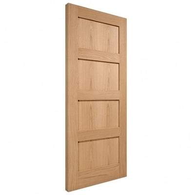 Oak Shaker 4 Panel Un-Finished Internal Fire Door FD30 - All Sizes-LPD Doors-Ultra Building Supplies