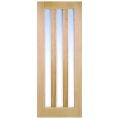 Oak Utah 3 Clear Light Panel Pre-Finished Internal Door - All Sizes-LPD Doors-Ultra Building Supplies