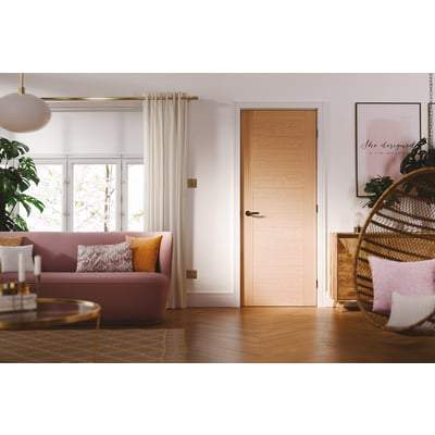 Oak Vancouver 5 Panel Pre-Finished Solid Internal Fire Door FD30- All Sizes-LPD Doors-Ultra Building Supplies