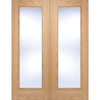 Oak Vancouver Glazed Pair Pre-Finished Internal Doors - All Sizes-LPD Doors-Ultra Building Supplies
