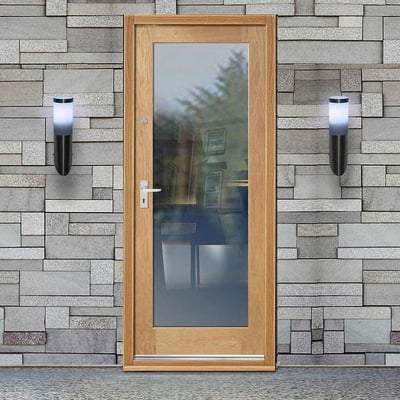 Pattern 10 Oak Unfinished 1 Double Glazed Clear Light Panel External Door - All Sizes-LPD Doors-Ultra Building Supplies