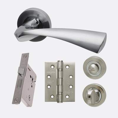 Pluto Polished Chrome/Satin Chrome Handle Hardware Pack-LPD Doors-Ultra Building Supplies