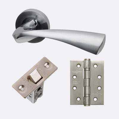 Pluto Polished Chrome/Satin Chrome Handle Hardware Pack-LPD Doors-Ultra Building Supplies