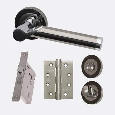 Polaris Polished Chrome/Black Chrome Handle Hardware Pack-LPD Doors-Ultra Building Supplies