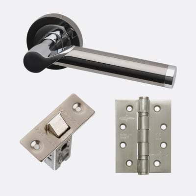 Polaris Polished Chrome/Black Chrome Handle Hardware Pack-LPD Doors-Ultra Building Supplies