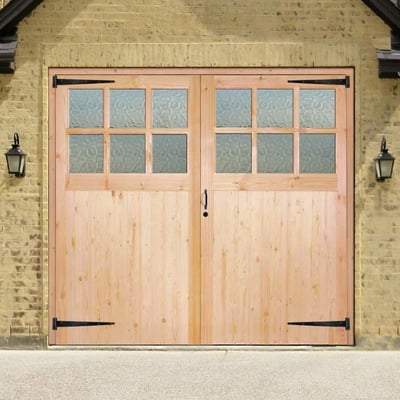 Redwood 12 Glazed Flemish Light Panels Pair Garage Doors - All Sizes-LPD Doors-Ultra Building Supplies