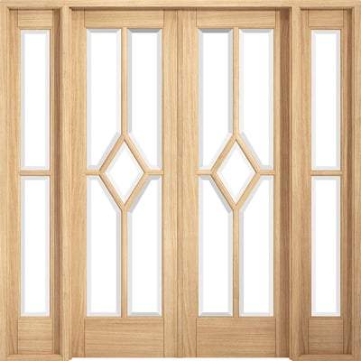 Reims Oak Pre-Finished 14 Glazed Clear Light Panels Interior Room Divider - 2031mm x 1904mm-LPD Doors-Ultra Building Supplies