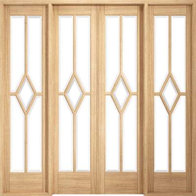 Reims Oak Pre-Finished 20 Glazed Clear Light Panels Interior Room Divider - 2031mm x 2478mm-LPD Doors-Ultra Building Supplies