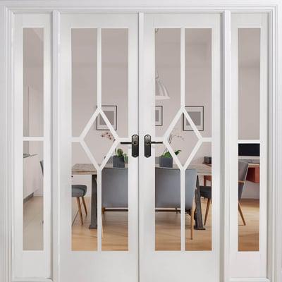 Reims White Primed 14 Glazed Clear Bevelled Light Panels Interior Room Divider - 2031mm - 1904mm-LPD Doors-Ultra Building Supplies