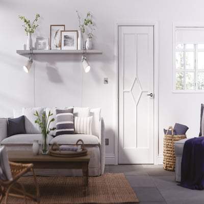 Reims White Primed Interior Door - All Sizes-LPD Doors-Ultra Building Supplies