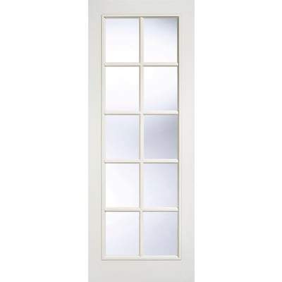 SA Moulded White Primed 10 Glazed Clear Light Panels Interior Door - All Sizes-LPD Doors-Ultra Building Supplies