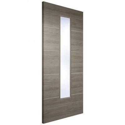Santandor Light Grey Laminated 1 Glazed Clear Light Panel Interior Door - All Sizes-LPD Doors-Ultra Building Supplies