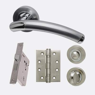 Saturn Polished Chrome/Satin Chrome Handle Hardware Pack-LPD Doors-Ultra Building Supplies