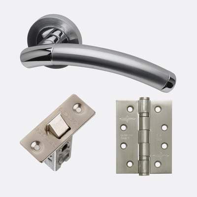 Saturn Polished Chrome/Satin Chrome Handle Hardware Pack-LPD Doors-Ultra Building Supplies