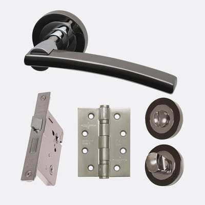 Sirus Polished Chrome/Black Chrome Handle Hardware Pack-LPD Doors-Ultra Building Supplies