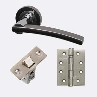 Sirus Polished Chrome/Black Chrome Handle Hardware Pack-LPD Doors-Ultra Building Supplies