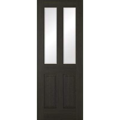 Smoked Oak Richmond 2 Light 2 Panel Pre-Finished Internal Door - All Sizes-LPD Doors-Ultra Building Supplies