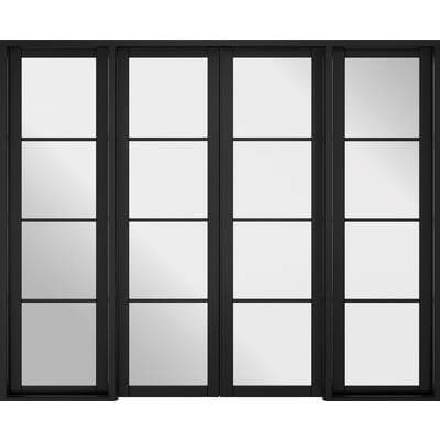 Soho Black Primed 16 Glazed Clear Light Panels Interior Room Divider - 2031mm x 2478mm-LPD Doors-Ultra Building Supplies