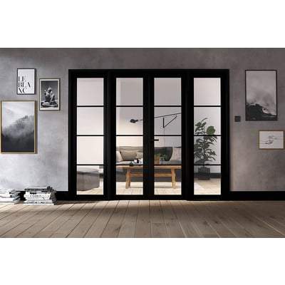Soho Black Primed 16 Glazed Clear Light Panels Interior Room Divider - 2031mm x 2478mm-LPD Doors-Ultra Building Supplies