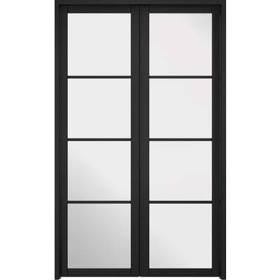 Soho Black Primed 8 Glazed Clear Light Panels Interior Room Divider - 2031mm x 1246mm-LPD Doors-Ultra Building Supplies