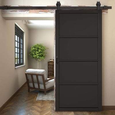 Soho Black Primed Panelled Interior Door - All Sizes-LPD Doors-Ultra Building Supplies