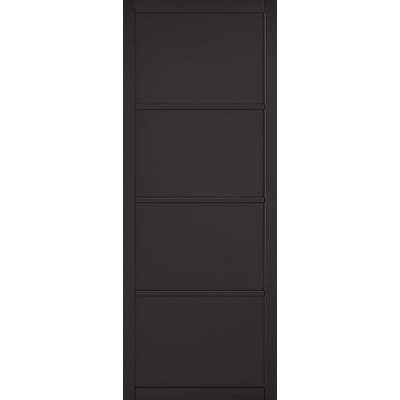 Soho Black Primed Panelled Interior Door - All Sizes-LPD Doors-Ultra Building Supplies
