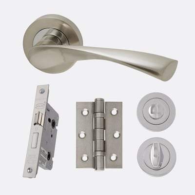 Solar Polished Chrome/Satin Nickel Handle Hardware Pack-LPD Doors-Ultra Building Supplies