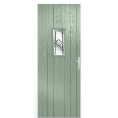 Speedwell LH Chartwell Green Composite 1 Double Glazed Lead Light Panel External Door - All Sizes-LPD Doors-Ultra Building Supplies
