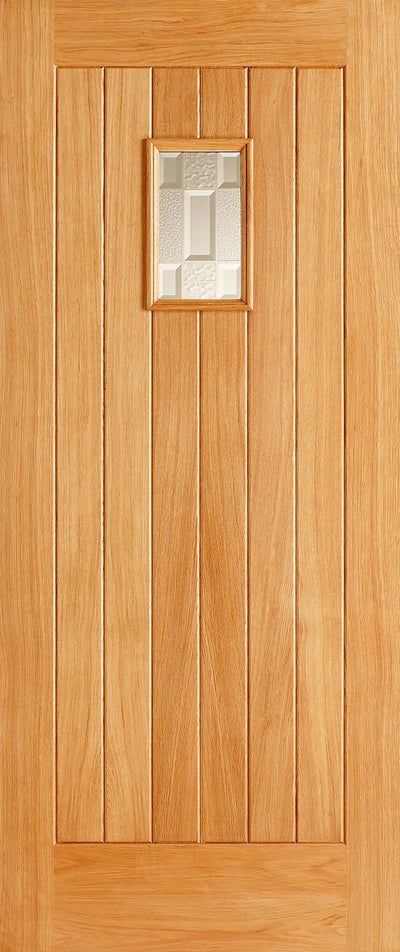 Suffolk Oak Unfinished 1 Part Obscured Light Panel External Door - All Sizes