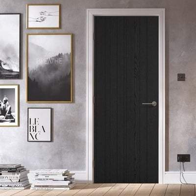 Tres Montreal Black Ash Pre-Finished Laminate Interior Fire Door FD30 - All Sizes-LPD Doors-Ultra Building Supplies