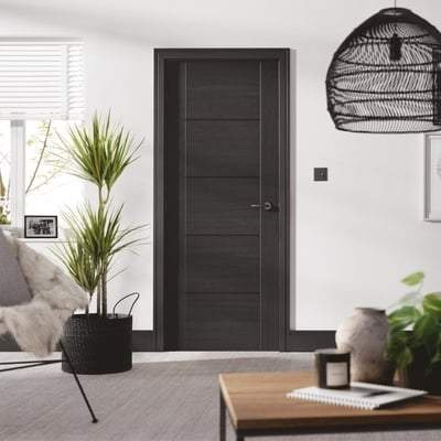 Vancouver Black Ash Pre-Finished Laminate Interior Door - All Sizes-LPD Doors-Ultra Building Supplies