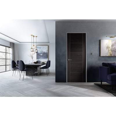 Vancouver Dark Grey Laminated 5 Panel Interior Fire Door FD30 - All Sizes-LPD Doors-Ultra Building Supplies