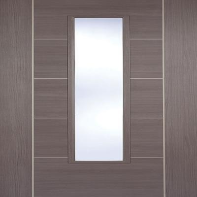 Vancouver Medium Grey Laminated 1 Glazed Clear Light Panel Interior Door - All Sizes-LPD Doors-Ultra Building Supplies
