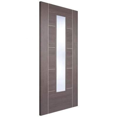 Vancouver Medium Grey Laminated 1 Glazed Clear Light Panel Interior Door - All Sizes-LPD Doors-Ultra Building Supplies
