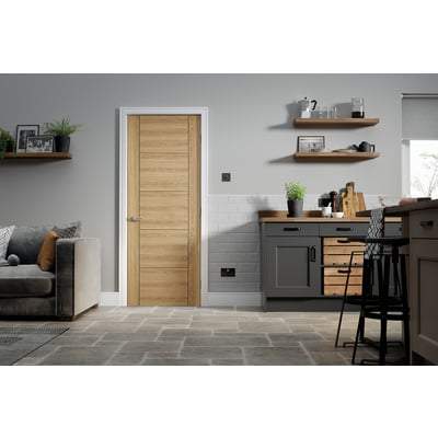 Vancouver Oak Laminated 5 Panel Interior Door - All Sizes-LPD Doors-Ultra Building Supplies