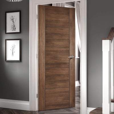 Vancouver Walnut Laminated 5 Panel Interior Door - All Sizes-LPD Doors-Ultra Building Supplies